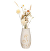 a hand-finished stoneware neutral vase with delicated cow parsley painted in a nude tone