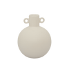 round opaque stoneware off-white vase