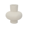 White stoneware rounded vase